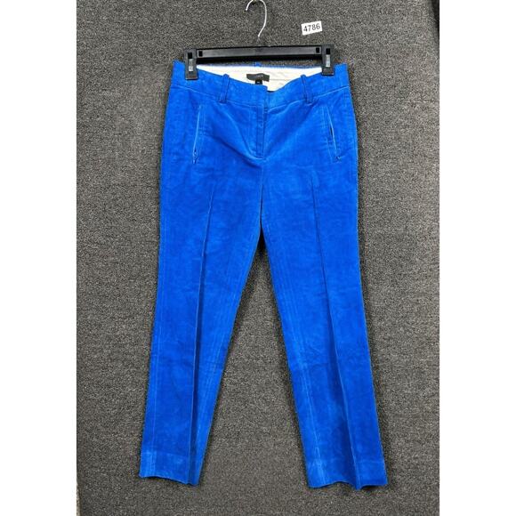 J Crew Sammie Royal Blue Crop Corduroy Pants Womens Size 00 Mid Rise Style F4583 - Picture 1 of 9